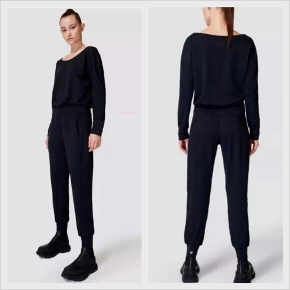 Sweaty Betty Gary Jumpsuit Black Sz XXS One-piece Lounge Athleisure Studio Yoga - Picture 12 of 12